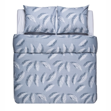 Dekbedovertrek Nightlife Snow Feathers Blue Flanel
