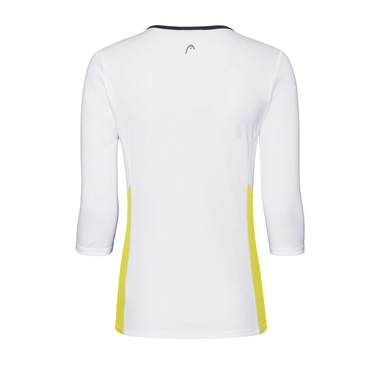Tennisshirt HEAD Women Club Tech 3/4 White Yellow