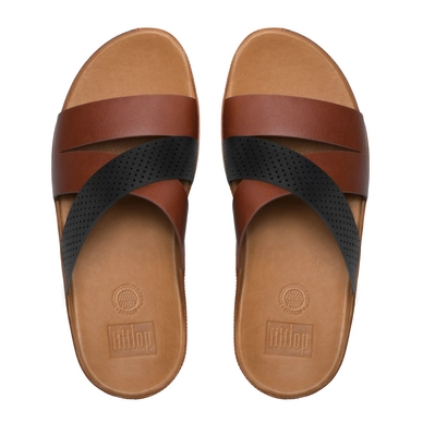 Sandaal FitFlop Hola™ Slide Dark Tan Black