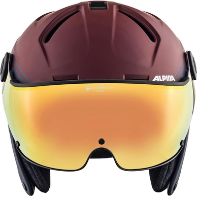 Skihelm Alpina Attelas Visor Qvm Nightblue Bordeaux Matt