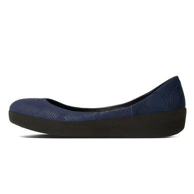 Ballerina FitFlop Superballerina™ Leather Snake Embossed Midnight Navy Snake Embossed