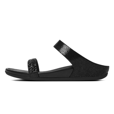 Slipper FitFlop Banda™ Roxy Slide Leather Black