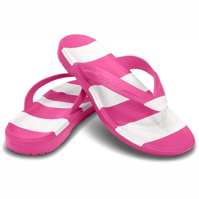 Slipper Crocs Beach Line Flip Fuchsia/White