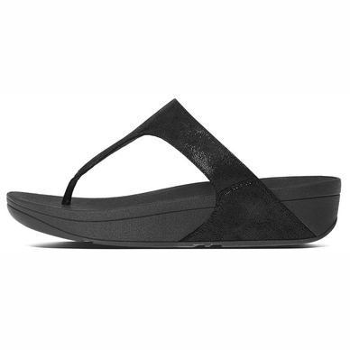Slipper FitFlop Shimmy™ Suede Toe-Post Black Glimmer
