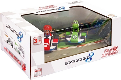 Pull & Speed Auto Carrera Mario Kart 8 Mario/Yoshi (2-Delig)