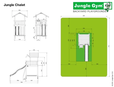 Speelset Jungle Gym Jungle Chalet + Balcony Donkergroen