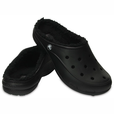Klomp Crocs Freesail Plush Fuzz Lined Black/Black
