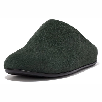 FitFlop Women Chrissie Slipper Suede Curly Shearling Trekking Green