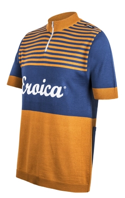 Fietsshirt Santini Eroica Short Sleeve Jersey California Yellow