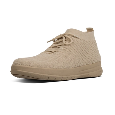 FitFlop Men Uberknit™ Slip On High Top Sneaker In Waffle Knit Light Sand