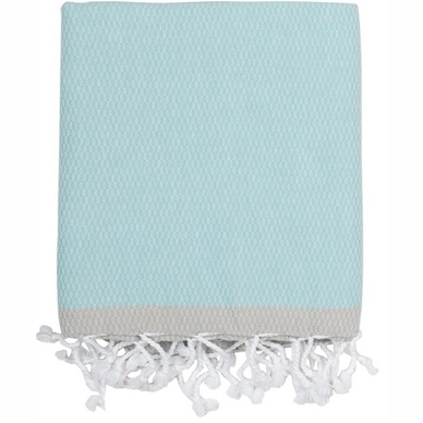 2---Kayori - Izu - Hamamdoek - 100x180 - Mintgroen Antracite Gevouwen