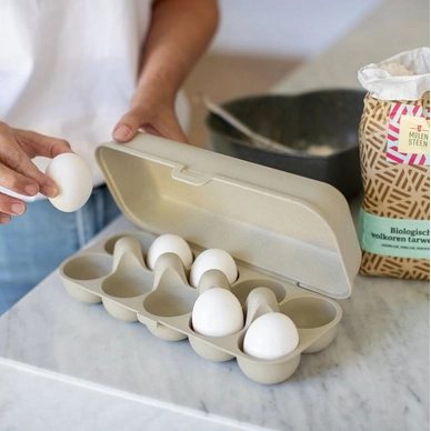 Egg Carton Koziol Bio Circular Eggs To Go Nature Desert Sand Cookwarestore