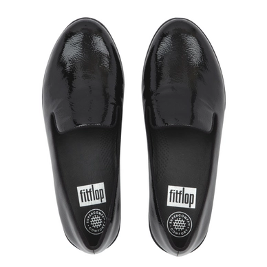 FitFlop Audrey™ Crinkle-Patent Smoking Slippers Black