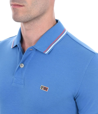Polo Napapijri Men Taly SS Stripe Light Blue