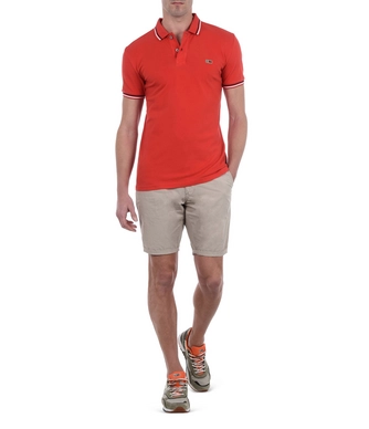 Polo Napapijri Men Taly SS Stripe Bright Red