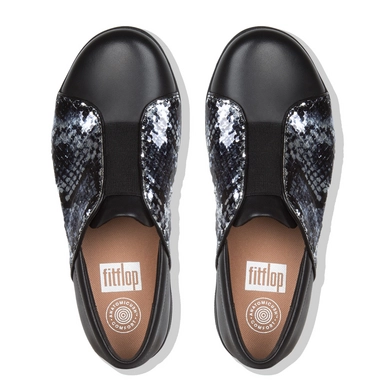 FitFlop F-Sporty™ II Snake Print Sequin Black