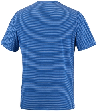 T-Shirt Columbia Lookout Point Short Sleeve Henley Super Blue Stripe