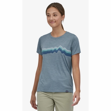 2---T-Shirt Patagonia Women Cap Cool Daily Graphic Shirt Ridge Rise Stripe Light Plume Grey X-Dye-3