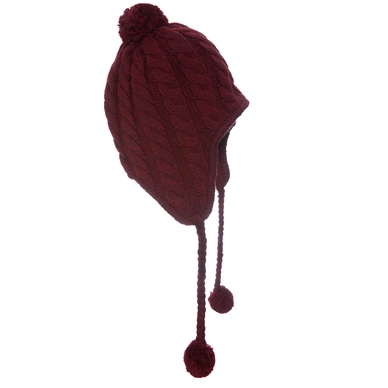 Muts The North Face W Fuzzy Earflap Beanie Deep Garnet Red