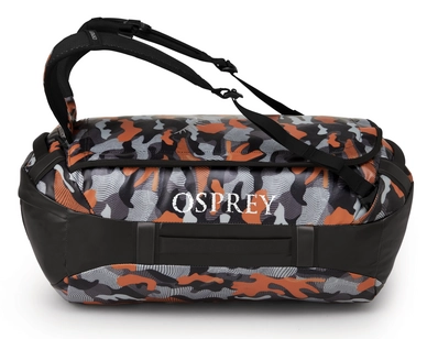2---TransporterDuffel40_F21_Front_BlackOrangeCamo