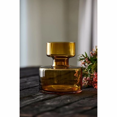 2---Vaas Lyngby Glas Tubular Amber 20 cm -2