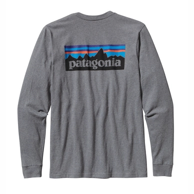 T-shirt Patagonia Men's L/S P-6 Logo Cotton T-Shirt Gravel Heather