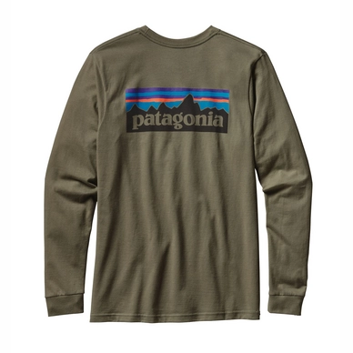 T-shirt Patagonia Men's L/S P-6 Logo Cotton T-Shirt Industrial Green