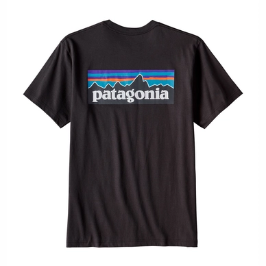 T-shirt Patagonia Men's P-6 Logo Cotton T-Shirt Black