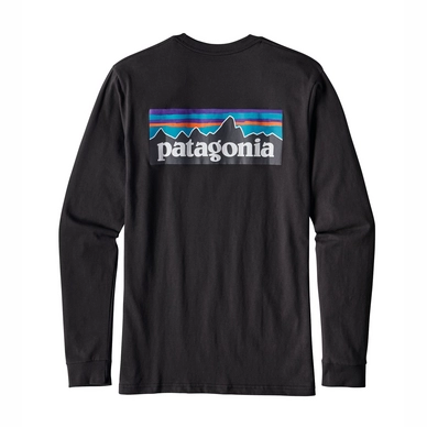 T-shirt Patagonia Men's L/S P-6 Logo Cotton T-Shirt Black
