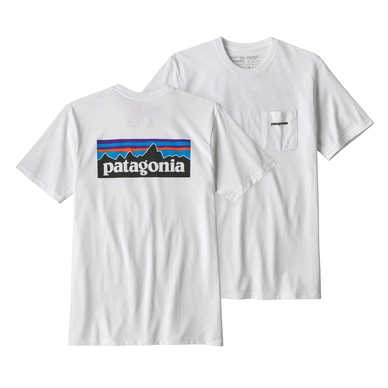 T-shirt Patagonia Men's P-6 Logo Pocket Responsibili-Tee White