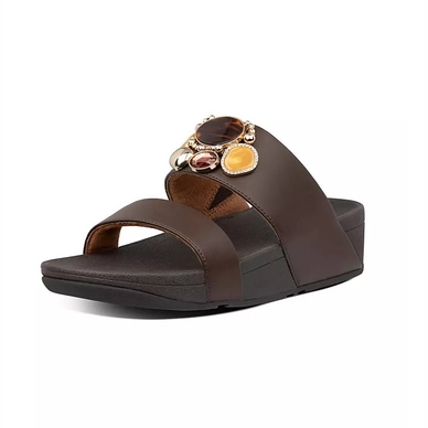 FitFlop Rosa Cluster Slides Chocolate Brown Damen