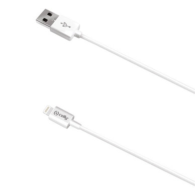 Kabel Celly Iphone 5/5S/5C Wit (2 meter)