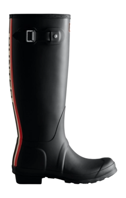 Regenlaars Hunter Men Original Tall Tri Colour Logo Black