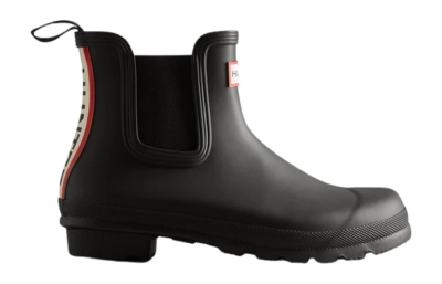 Regenlaars Hunter Women Original Chelsea Tri Colour Logo Black