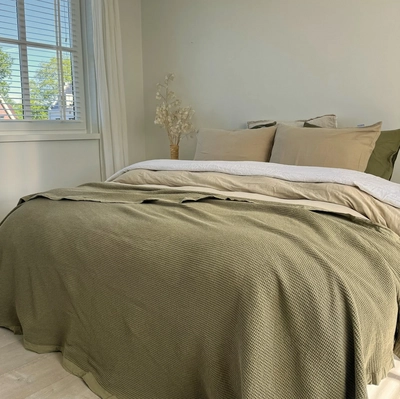 Couvre-Lit Town&Country Everest Olive Green Coton