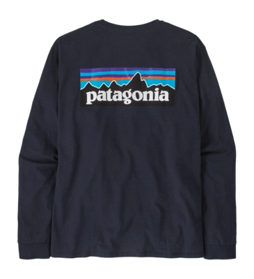 Longsleeve Patagonia Men P-6 Logo Responsibili Tee New Navy