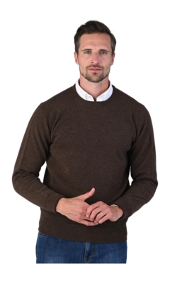 Pullover William Lockie Rob Crew Neck Herren Mocha
