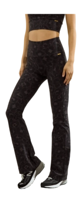 Legging Deblon Women Celine Flared Leopard Stone Grey