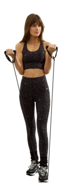 Sport BH Deblon Women Sarah Cross Top Leopard Stone Grey