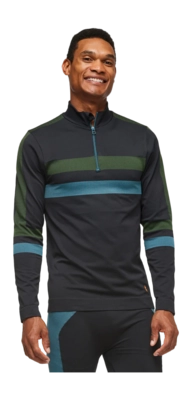 Ondershirt Cotopaxi Men Debajo Seamless Baselayer Quarter-Zip Black Stripes