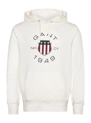 Kapuzenpullover GANT Print Sweat Herren Eggshell