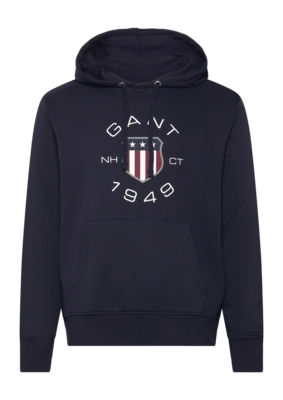 Kapuzenpullover GANT Print Sweat Herren Evening Blue
