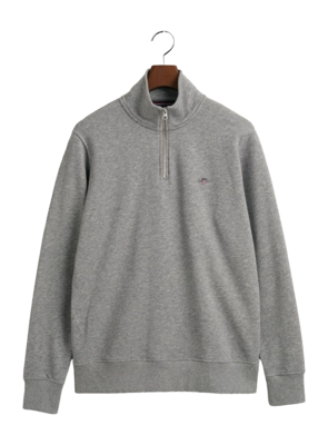 Trui GANT Men Reg Shield Half Zip Sweat Grey Melange