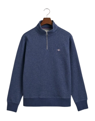 Trui GANT Men Reg Shield Half Zip Sweat Dark Jeansblue Melange