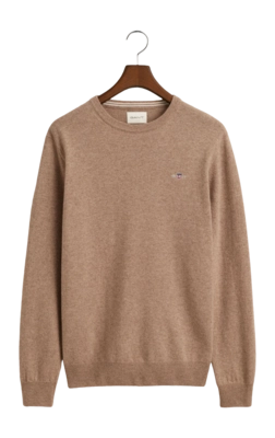 Pullover GANT Superfeine Lambswool C-Neck Herren Dk. Sand Melange