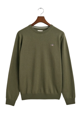 Pull GANT Men Superfine Lambswool C-Neck Juniper Green
