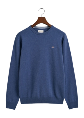 Trui GANT Men Superfine Lambswool C-Neck Dark Jeansblue Melange