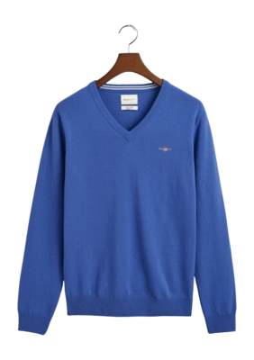 Trui GANT Men Superfine Lambswool V-Neck Rich Blue