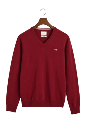 Trui GANT Men Superfine Lambswool V-Neck Plumped Red