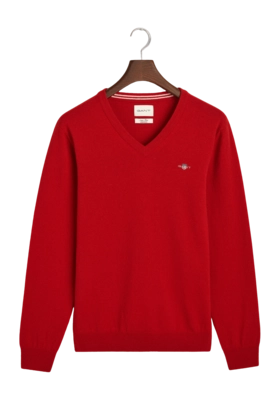 Trui GANT Men Superfine Lambswool V-Neck Bright Red